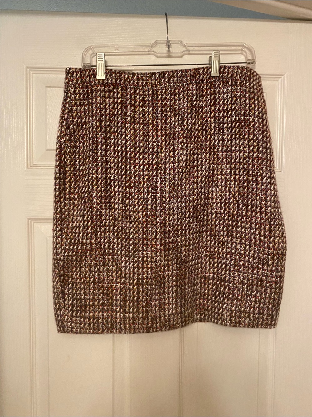 LOFT Brown Multi-Tone Tweed Pencil Skirt